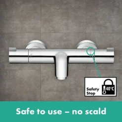 Hansgrohe Ecostat 1001 CL Thermostatic Exposed Bath Shower Mixer 9 Hansgrohe Ecostat 1001 CL Thermostatic Exposed Bath Shower Mixer -Roc Bathroom Furni Store 13201000 d2