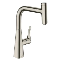Hansgrohe Metris Select M71 Single Lever Kitchen Mixer 240 With Pull-Out Spout - Stainless Steel
