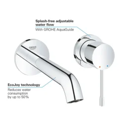 Grohe Essence Wall Mounted Basin Mixer Tap - Chrome -Roc Bathroom Furni Store 19408001 d3