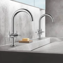Grohe Atrio Crosshead L-Size Mono Basin Mixer With Click Clack Waste - Chrome -Roc Bathroom Furni Store 21019003 d3