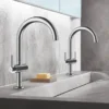 Grohe Atrio Lever L-Size Mono Basin Mixer With Click Clack Waste - Chrome -Roc Bathroom Furni Store 21022003 d1
