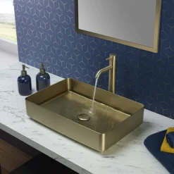 JTP Vos Brushed Brass Tall Single Lever Basin Mixer