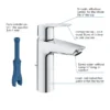 Grohe QuickFix Start SilkMove ES M-Size Mono Basin Mixer With Pop-up Waste