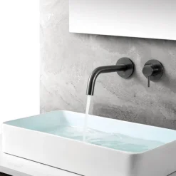 JTP Vos Brushed Black Wall Mounted Single Lever Basin Mixer