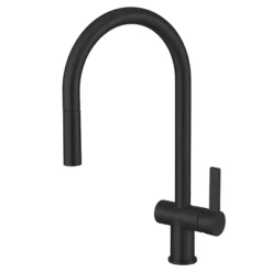 JTP Vos Matt Black Single Lever Kitchen Sink Mixer With Pull Out Spray -Roc Bathroom Furni Store 28127mb l