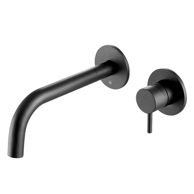 JTP Vos Matt Black Wall Mounted Single Lever Basin Mixer 4 JTP Vos Matt Black Wall Mounted Single Lever Basin Mixer - Image 2