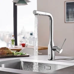 Grohe Essence Kitchen Sink Mixer With Pull Out Spray - Chrome 10 Grohe Essence Kitchen Sink Mixer With Pull Out Spray - Chrome -Roc Bathroom Furni Store 30270000 d1