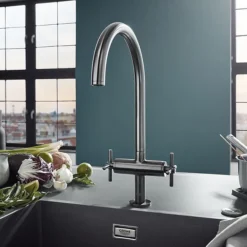 Grohe Atrio Two Handle Kitchen Sink Mixer - SuperSteel 8 Grohe Atrio Two Handle Kitchen Sink Mixer - SuperSteel -Roc Bathroom Furni Store 30362dc0 d1n