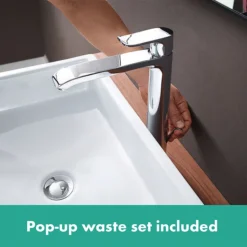 Hansgrohe Metris Single Lever Basin Mixer 260 With Pop-up Waste 12 Hansgrohe Metris Single Lever Basin Mixer 260 With Pop-up Waste -Roc Bathroom Furni Store 31082000ai4