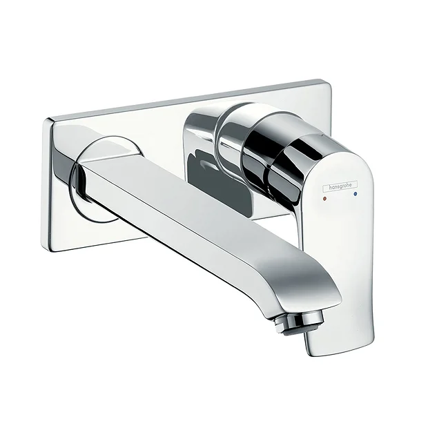 Hansgrohe Metris Wall Mounted Single Lever Basin Mixer With Waste (Long Spout) 3 Hansgrohe Metris Wall Mounted Single Lever Basin Mixer With Waste (Long Spout)