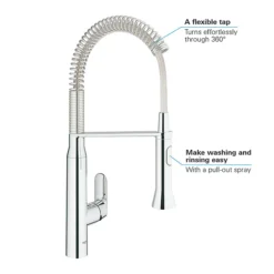 Grohe K7 Kitchen Sink Mixer With Professional Spray - Chrome -Roc Bathroom Furni Store 31379000 d2