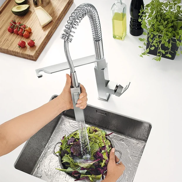 Grohe Eurocube Professional Kitchen Sink Mixer - SuperSteel 3 Grohe Eurocube Professional Kitchen Sink Mixer - SuperSteel