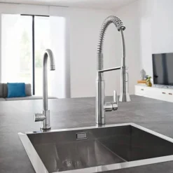 Grohe High C-Spout Mono Blue Home Starter Kit - Stainless Steel