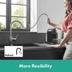 Hansgrohe Focus M41 Single Lever Kitchen Mixer 240 With Pull Out Spray - Chrome -Roc Bathroom Furni Store 31815000 d3