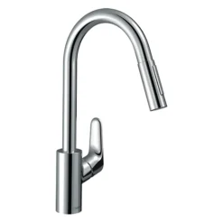 Hansgrohe Focus M41 Single Lever Kitchen Mixer 240 With Pull Out Spray - Chrome -Roc Bathroom Furni Store 31815000 l