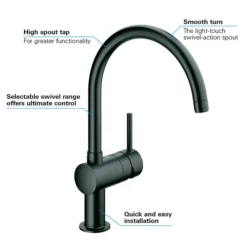 Grohe Minta Kitchen Sink Mixer - Velvet Black -Roc Bathroom Furni Store 32917ks0 d1 310570