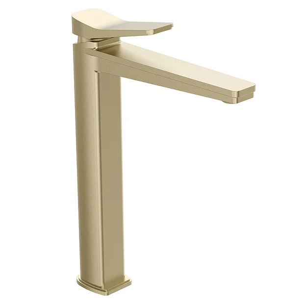JTP Hix Brushed Brass Tall Single Lever Basin Mixer 3 JTP Hix Brushed Brass Tall Single Lever Basin Mixer