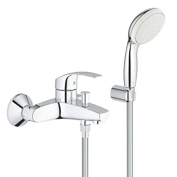 Grohe Eurosmart Wall Mounted Bath Shower Mixer And Kit 3 Grohe Eurosmart Wall Mounted Bath Shower Mixer And Kit