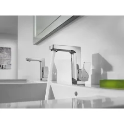 Roca L90 Chrome Side Lever Basin Mixer Tap With Pop-up Waste
