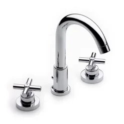 Roca Loft Chrome Deck Mounted 3 Hole Basin Mixer & Pop-up Waste