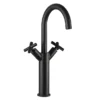 JTP Solex Matt Black Tall Swivel Spout Basin Mixer -Roc Bathroom Furni Store 66009mb l