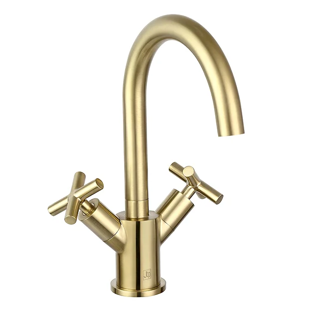 JTP Solex Brushed Brass Swivel Spout Basin Mixer 3 JTP Solex Brushed Brass Swivel Spout Basin Mixer