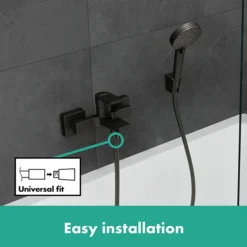 Hansgrohe Vernis Shape Exposed Single Lever Bath Shower Mixer - Matt Black -Roc Bathroom Furni Store 71450670ai2