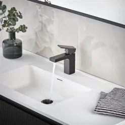Hansgrohe Vernis Shape Single Lever Basin Mixer 100 With Pop-up Waste - Matt Black -Roc Bathroom Furni Store 71561670.ai1