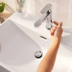 Hansgrohe Rebris S Single Lever Basin Mixer 110 With Pop-up Waste - Chrome 8 Hansgrohe Rebris S Single Lever Basin Mixer 110 With Pop-up Waste - Chrome -Roc Bathroom Furni Store 72517000 l2