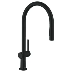 Hansgrohe Talis M54 Single Lever Kitchen Mixer 210 With Pull Out Spray - Matt Black -Roc Bathroom Furni Store 72800670 l