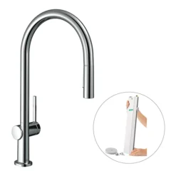 Hansgrohe Talis M54 Single Lever Kitchen Mixer 210 With Pull Out Spray And SBox - Chrome 9 Hansgrohe Talis M54 Single Lever Kitchen Mixer 210 With Pull Out Spray And SBox - Chrome -Roc Bathroom Furni Store 72801000 l1