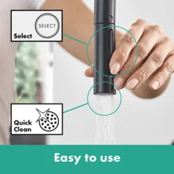 Hansgrohe Talis M54 Single Lever Kitchen Mixer 210 With Pull Out Spray And SBox - Matt Black -Roc Bathroom Furni Store 72801670 d1n