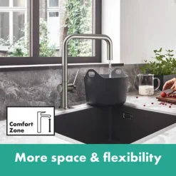 Hansgrohe Talis M54 220 U-Spout Single Lever Kitchen Mixer - Stainless Steel -Roc Bathroom Furni Store 72806800 d2
