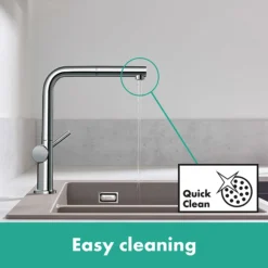 Hansgrohe Talis M54 270 Single Lever Kitchen Mixer With Pull Out Spray - Chrome -Roc Bathroom Furni Store 72808000 d1