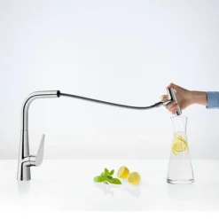 Hansgrohe Talis Select M51 Single Lever Kitchen Mixer 300 With Pull Out Spray - Chrome -Roc Bathroom Furni Store 72821000 d1