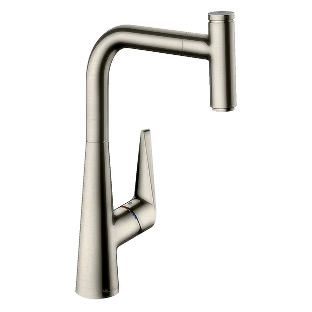Hansgrohe Talis Select M51 Single Lever Kitchen Mixer 300 With Pull Out Spray - Stainless Steel 4 Hansgrohe Talis Select M51 Single Lever Kitchen Mixer 300 With Pull Out Spray - Stainless Steel - Image 2