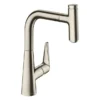 Hansgrohe Talis Select M51 Single Lever Kitchen Mixer 220 With Pull Out Spray - Stainless Steel 1 Hansgrohe Talis Select M51 Single Lever Kitchen Mixer 220 With Pull Out Spray - Stainless Steel -Roc Bathroom Furni Store 72822800 l