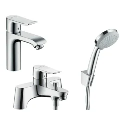 Hansgrohe Metris 110 Basin Mixer + Bath Shower Mixer Tap Package