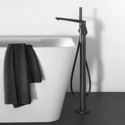 Ideal Standard Silk Black Tonic II Freestanding Bath Shower Mixer -Roc Bathroom Furni Store a6347xg d2