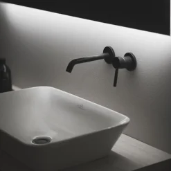 Ideal Standard Silk Black Ceraline Wall Mounted Basin Mixer -Roc Bathroom Furni Store a6938xg d2