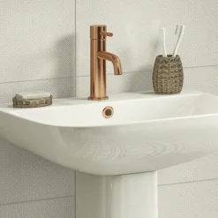 Arezzo Round Brushed Bronze Basin Mono Mixer Tap -Roc Bathroom Furni Store abrzrbst d1