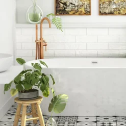 Arezzo Brushed Bronze Freestanding Bath Tap With Shower Mixer -Roc Bathroom Furni Store abrzrfst d2