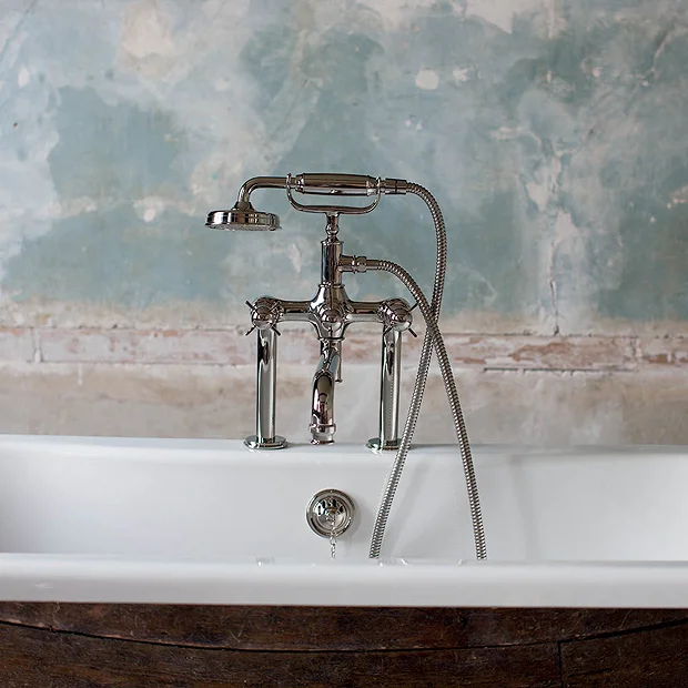 Arcade Deck Mounted Bath Shower Mixer - Nickel - Various Tap Head Options 7 Arcade Deck Mounted Bath Shower Mixer - Nickel - Various Tap Head Options - Image 5