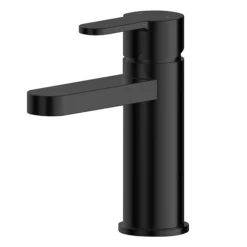 Toreno Round Black Mono Basin Mixer With Push Button Waste -Roc Bathroom Furni Store arv405 l