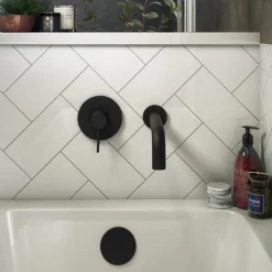 Arezzo Matt Black Wall Mounted Bath Spout -Roc Bathroom Furni Store az140mbd1