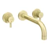 Arezzo Fluted Round Brushed Brass Wall Mounted (3TH) Bath Filler Tap -Roc Bathroom Furni Store az1wtbbf l1