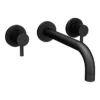 Arezzo Fluted Round Matt Black Wall Mounted (3TH) Bath Filler Tap -Roc Bathroom Furni Store az1wtmbf d4