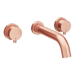Arezzo Round Rose Gold Wall Mounted (3TH) Bath Filler Tap