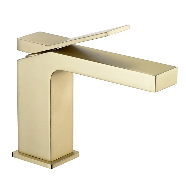 Arezzo Leva Mono Basin Mixer Tap Brushed Brass 4 Arezzo Leva Mono Basin Mixer Tap Brushed Brass - Image 2