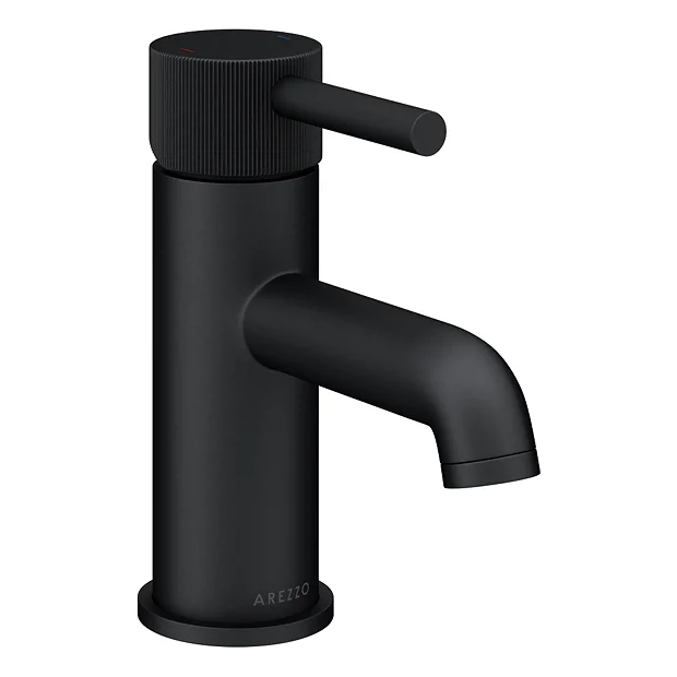 Arezzo Fluted Round Matt Black Basin Mono Mixer 5 Arezzo Fluted Round Matt Black Basin Mono Mixer - Image 3